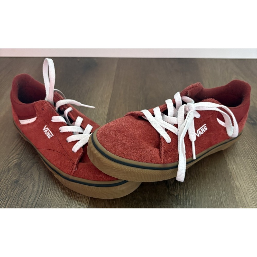 Vans‎ Seldan Lace Up Gum Sidewall Skate Sneaker Youth 3.5 Dark Red Pomegranate